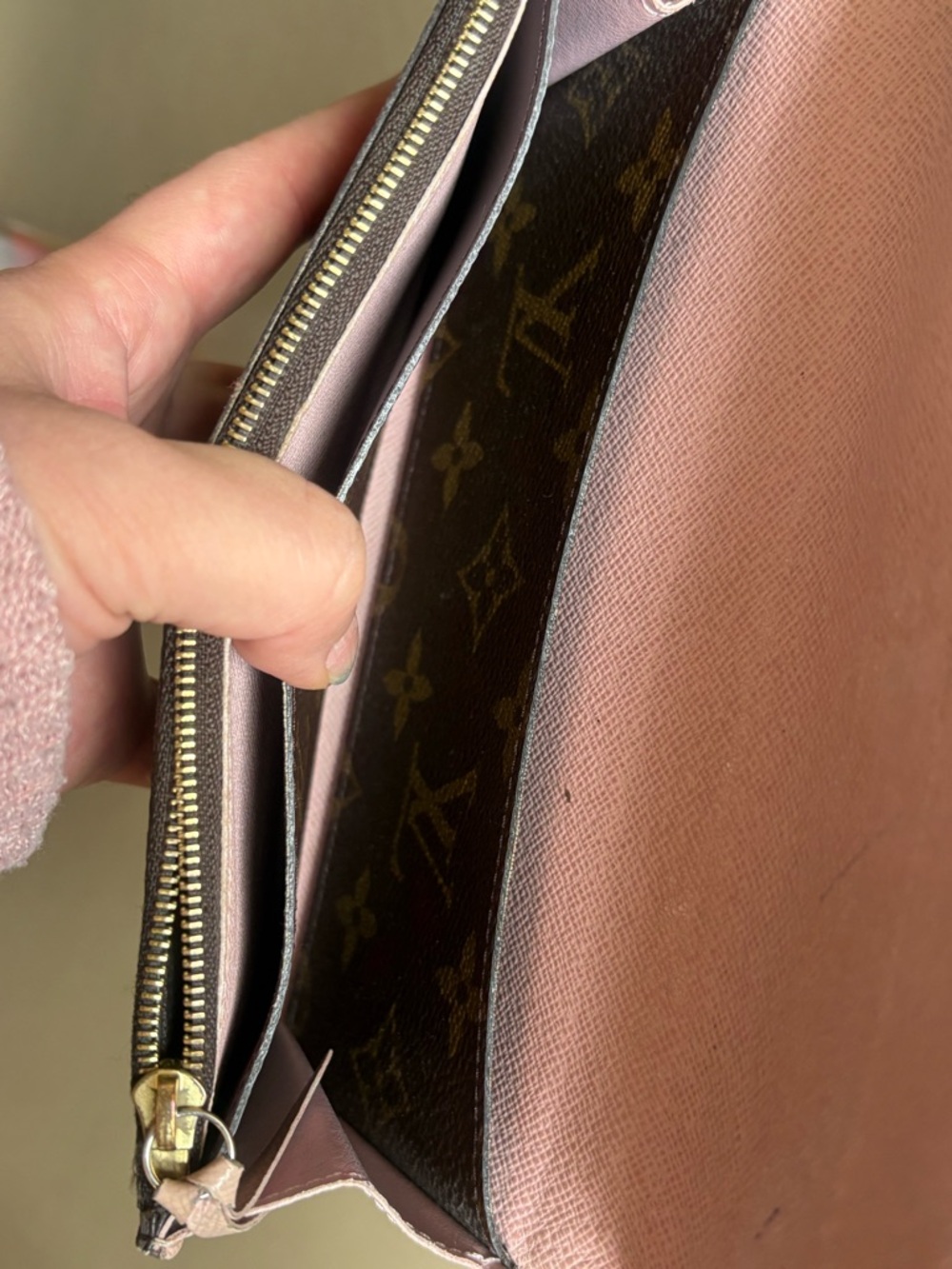Auth Louis Vuitton Emilie Wallet Rose Ballerine - Picture 8 of 13